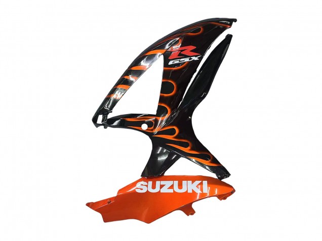 Carenado Moto Suzuki GSXR 600 / GSXR 750 2008-2010 - Negro Brillante Naranja Llama