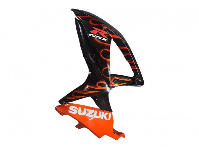 Carenado Moto Suzuki GSXR 600 / GSXR 750 2008-2010 - Negro Brillante Naranja Llama