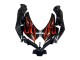 Carenado Moto Suzuki GSXR 600 / GSXR 750 2008-2010 - Negro Brillante Naranja Llama