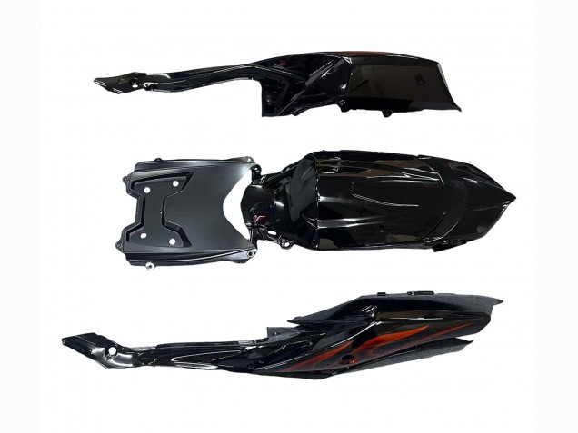 Carenado Moto Suzuki GSXR 600 / GSXR 750 2008-2010 - Negro Brillante Naranja Llama
