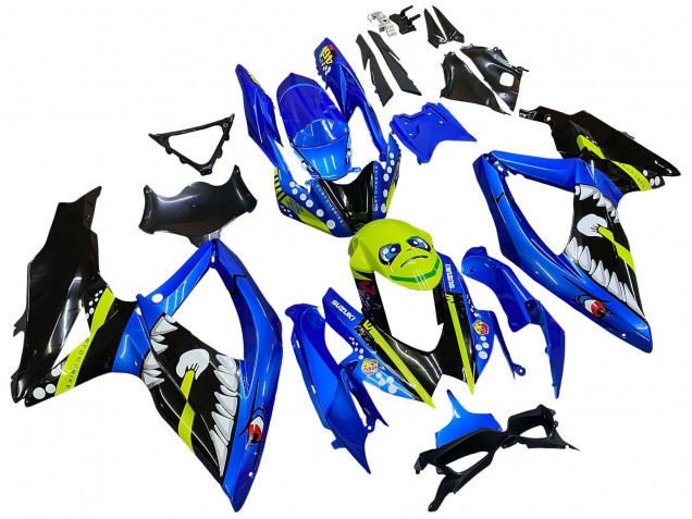 Carenado Moto Suzuki GSXR 600 / GSXR 750 2008-2010 - Azul Fluorescent Verde Tiburón