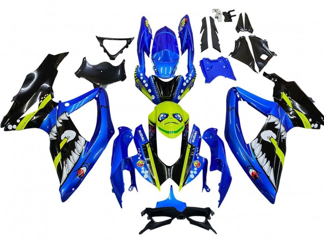 Carenado Moto Suzuki GSXR 600 / GSXR 750 2008-2010 - Azul Fluorescent Verde Tiburón