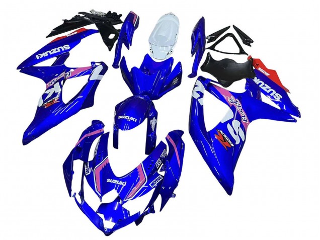 Carenado Moto Suzuki GSXR 600 / GSXR 750 2008-2010 - Blanco Azul Rosa Ecstar Motul