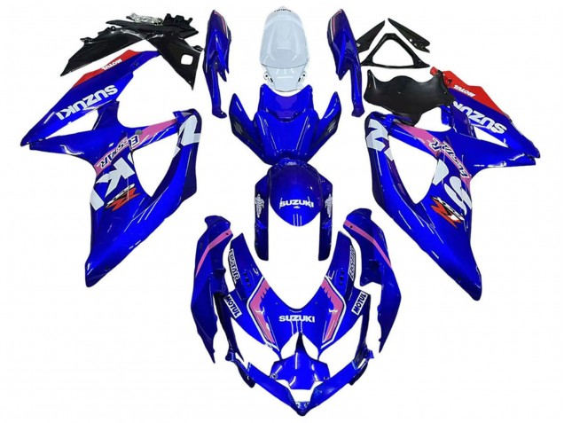 Carenado Moto Suzuki GSXR 600 / GSXR 750 2008-2010 - Blanco Azul Rosa Ecstar Motul