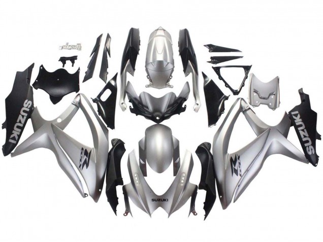 Carenado Moto Suzuki GSXR 600 / GSXR 750 2008-2010 - Plata Negro Mate
