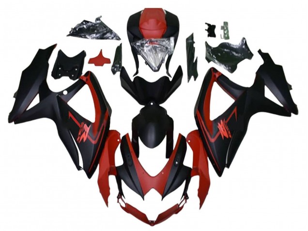 Carenado Moto Suzuki GSXR 600 / GSXR 750 2008-2010 - Rojo Granate Negro Mate