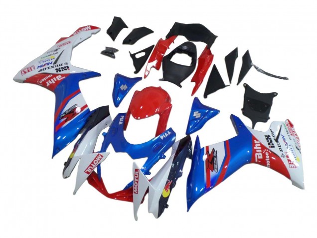 Carenado Moto Suzuki GSXR 600 / GSXR 750 2008-2010 - Blanco Rojo Azul
