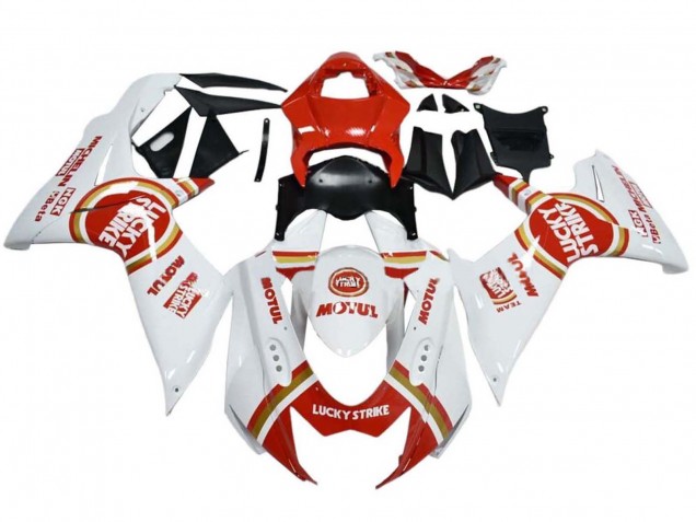 Carenado Moto Suzuki GSXR 600 / GSXR 750 2008-2010 - Blanco Rojo Lucky Strike