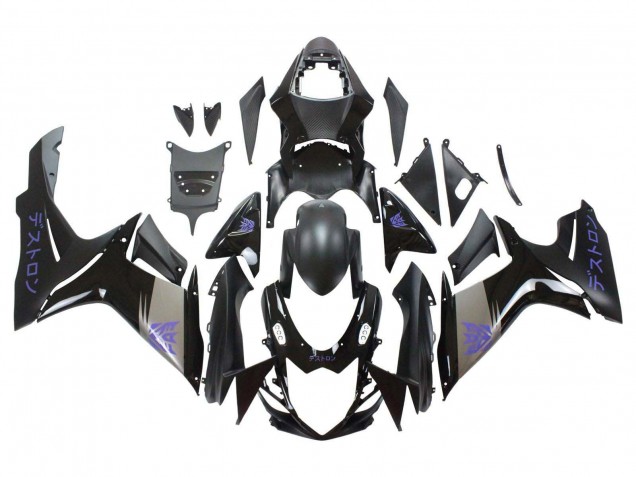 Carenado Moto Suzuki GSXR 600 / GSXR 750 2011-2024 - Negro Mate Gris Púrpura