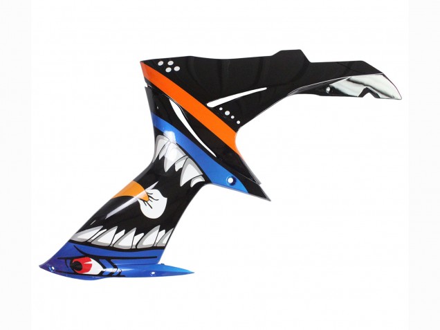 Carenado Moto Suzuki GSXR 600 / GSXR 750 2011-2024 - Azul Claro Naranja Negro Blanco Tiburón 46