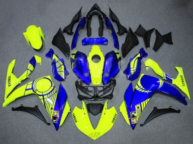 Carenado Moto Yamaha YZF R3/R25 2015-2018 - Neon Amarillo Azul Negro 46