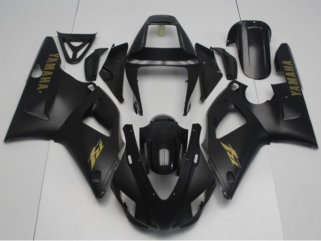 Carenado Moto Yamaha YZF R1 1998-1999 - Negro Brillante Negro Mate Oro