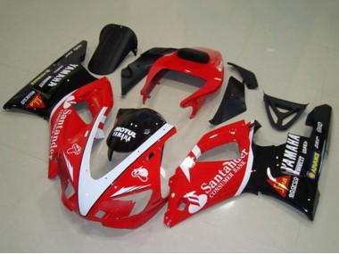 Carenado Moto Yamaha YZF R1 1998-1999 - Rojo Blanco Negro Brillante Motul Santander