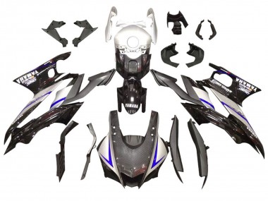 Kits Carenados Moto Yamaha YZF R3/R25 2022-2024 - Plata Azul Negro FibraCarbono Estilo