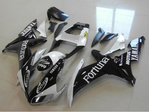 Carenado Moto Yamaha YZF R1 2002-2003 - Blanco Negro Brillante Fortuna Motul