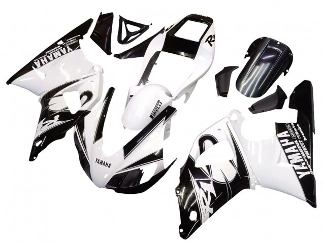 Carenado Moto Yamaha YZF 1000 R1 1998-1999 - Blanco Negro Brillante