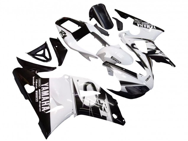 Carenado Moto Yamaha YZF 1000 R1 1998-1999 - Blanco Negro Brillante