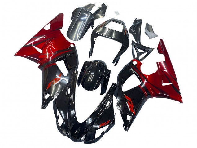 Carenado Moto Yamaha YZF 1000 R1 1998-1999 - Negro Brillante Rojo