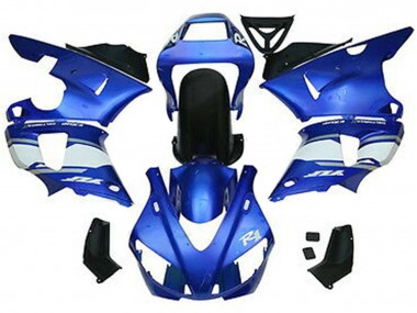 Carenado Moto Yamaha YZF 1000 R1 1998-1999 - Azul Blanco Negro Brillante