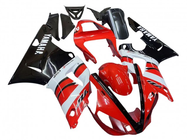 Carenado Moto Yamaha YZF 1000 R1 2000-2001 - Rojo Blanco Negro Brillante