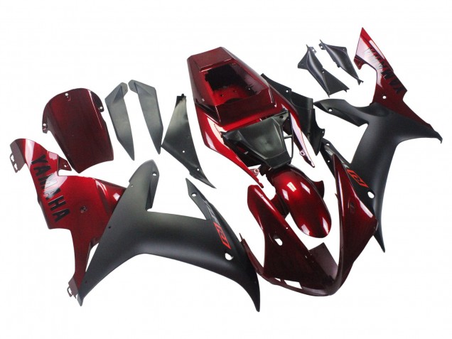 Kits Carenados Moto Yamaha YZF 1000 R1 2002-2003 - Rojo Negro Mate