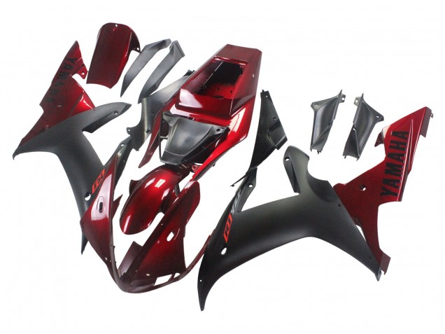 Kits Carenados Moto Yamaha YZF 1000 R1 2002-2003 - Rojo Negro Mate