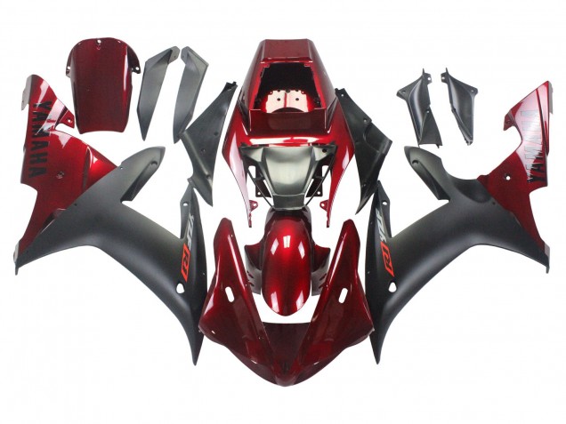 Kits Carenados Moto Yamaha YZF 1000 R1 2002-2003 - Rojo Negro Mate