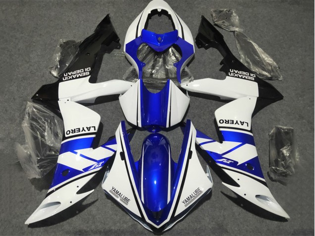Carenado Moto Yamaha YZF 1000 R1 2002-2003 - Blanco Azul Negro Mate Yamalube