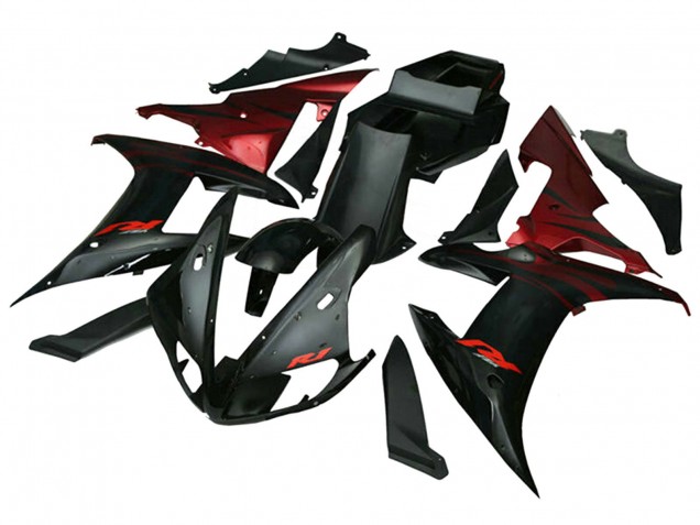 Carenado Moto Yamaha YZF 1000 R1 2002-2003 - Rojo Negro Llama