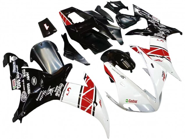 Carenado Moto Yamaha YZF 1000 R1 2002-2003 - Blanco Rojo Negro Castrol