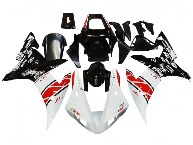 Carenado Moto Yamaha YZF 1000 R1 2002-2003 - Blanco Rojo Negro Castrol