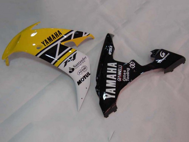 Carenado Moto Yamaha YZF 1000 R1 2004-2006 - Amarillo Blanco Negro Brillante