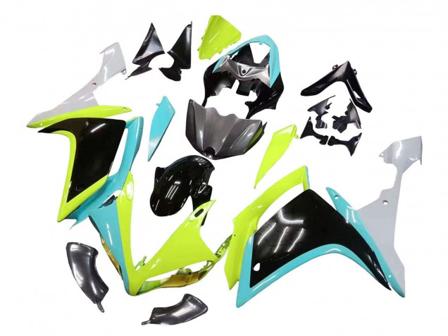 Carenado Moto Yamaha YZF 1000 R1 2007-2008 - Azul Claro Verde Lima Negro