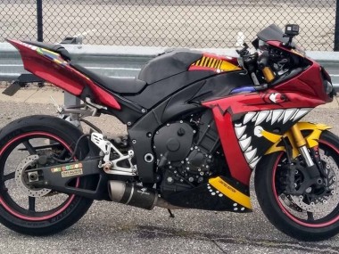 Carenado Moto Yamaha YZF 1000 R1 2009-2011 - Rojo Amarillo Negro Tiburón 46
