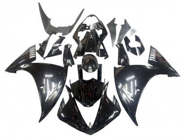 Carenado Moto Yamaha YZF 1000 R1 2009-2011 - Negro Brillante Blanco Calcomanía
