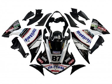 Carenado Moto Yamaha YZF 1000 R1 2009-2011 - Negro Brillante Blanco Rojo Volvo Fimer Yamalube 87