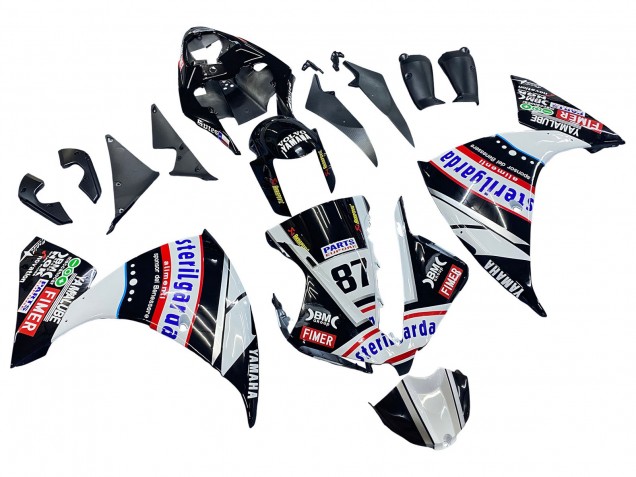 Carenado Moto Yamaha YZF 1000 R1 2012-2014 - Negro Brillante Blanco Rojo Fimer Yamalube Sterilgarda 87