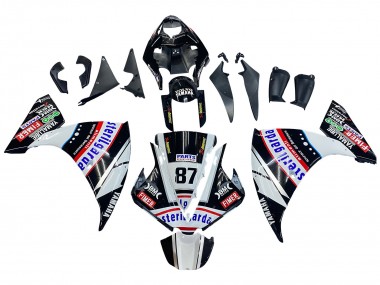 Carenado Moto Yamaha YZF 1000 R1 2012-2014 - Negro Brillante Blanco Rojo Fimer Yamalube Sterilgarda 87