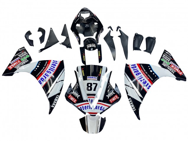 Carenado Moto Yamaha YZF 1000 R1 2012-2014 - Negro Brillante Blanco Rojo Fimer Yamalube Sterilgarda 87