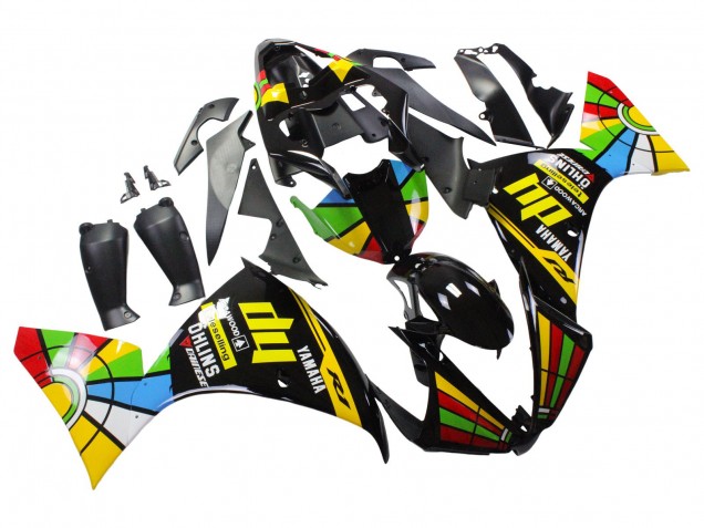 Carenado Moto Yamaha YZF 1000 R1 2012-2014 - Negro Brillante Amarillo Verde Azul Rojo RuedaColores