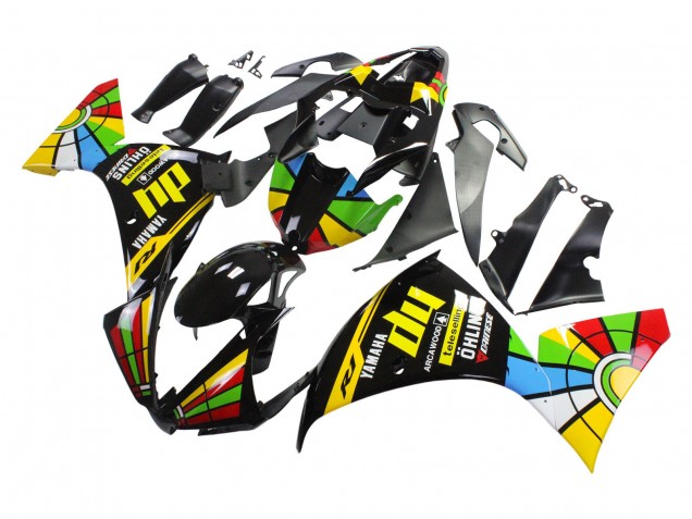 Carenado Moto Yamaha YZF 1000 R1 2012-2014 - Negro Brillante Amarillo Verde Azul Rojo RuedaColores