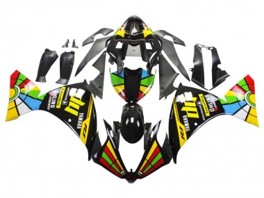 Carenado Moto Yamaha YZF 1000 R1 2012-2014 - Negro Brillante Amarillo Verde Azul Rojo RuedaColores