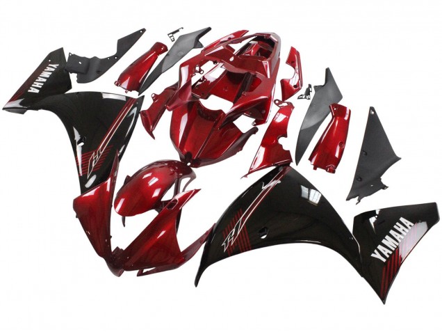 Carenado Moto Yamaha YZF 1000 R1 2012-2014 - Rojo Negro Brillante