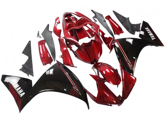 Carenado Moto Yamaha YZF 1000 R1 2012-2014 - Rojo Negro Brillante