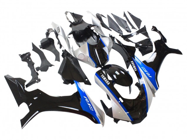 Carenado Moto Yamaha YZF 1000 R1 2015-2019 - Plata Azul Negro Brillante