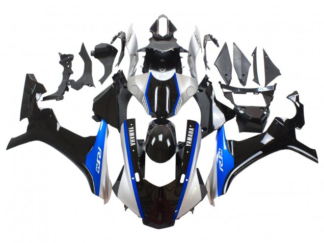 Carenado Moto Yamaha YZF 1000 R1 2015-2019 - Plata Azul Negro Brillante