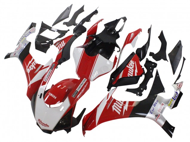 Carenados Moto Yamaha YZF 1000 R1 2015-2019 - Blanco Rojo Negro Milwaukee