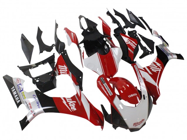 Carenados Moto Yamaha YZF 1000 R1 2015-2019 - Blanco Rojo Negro Milwaukee