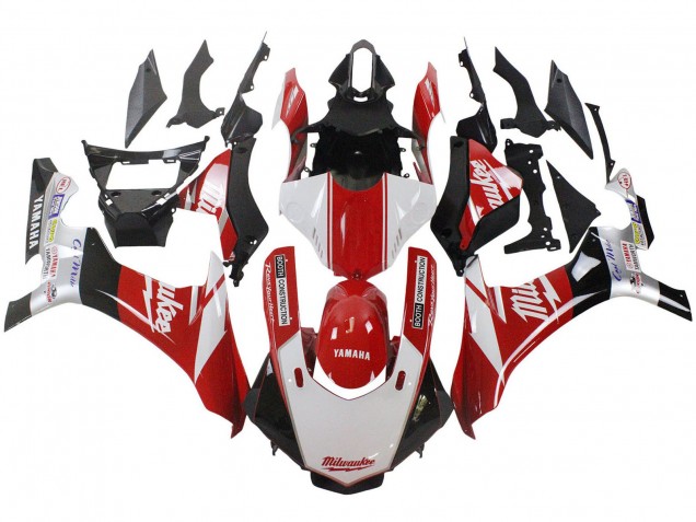 Carenados Moto Yamaha YZF 1000 R1 2015-2019 - Blanco Rojo Negro Milwaukee