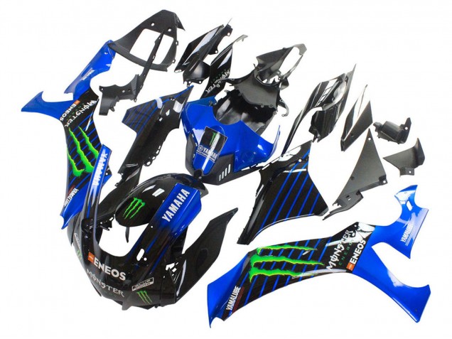 Carenado Moto Yamaha YZF 1000 R1 2020-2025 - Azul Negro Verde Negro ENEOS Monstruo